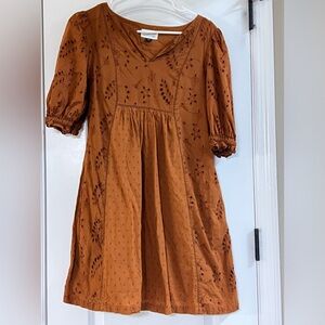 Universal threads fall rust color orange brown dress size small S eyelet